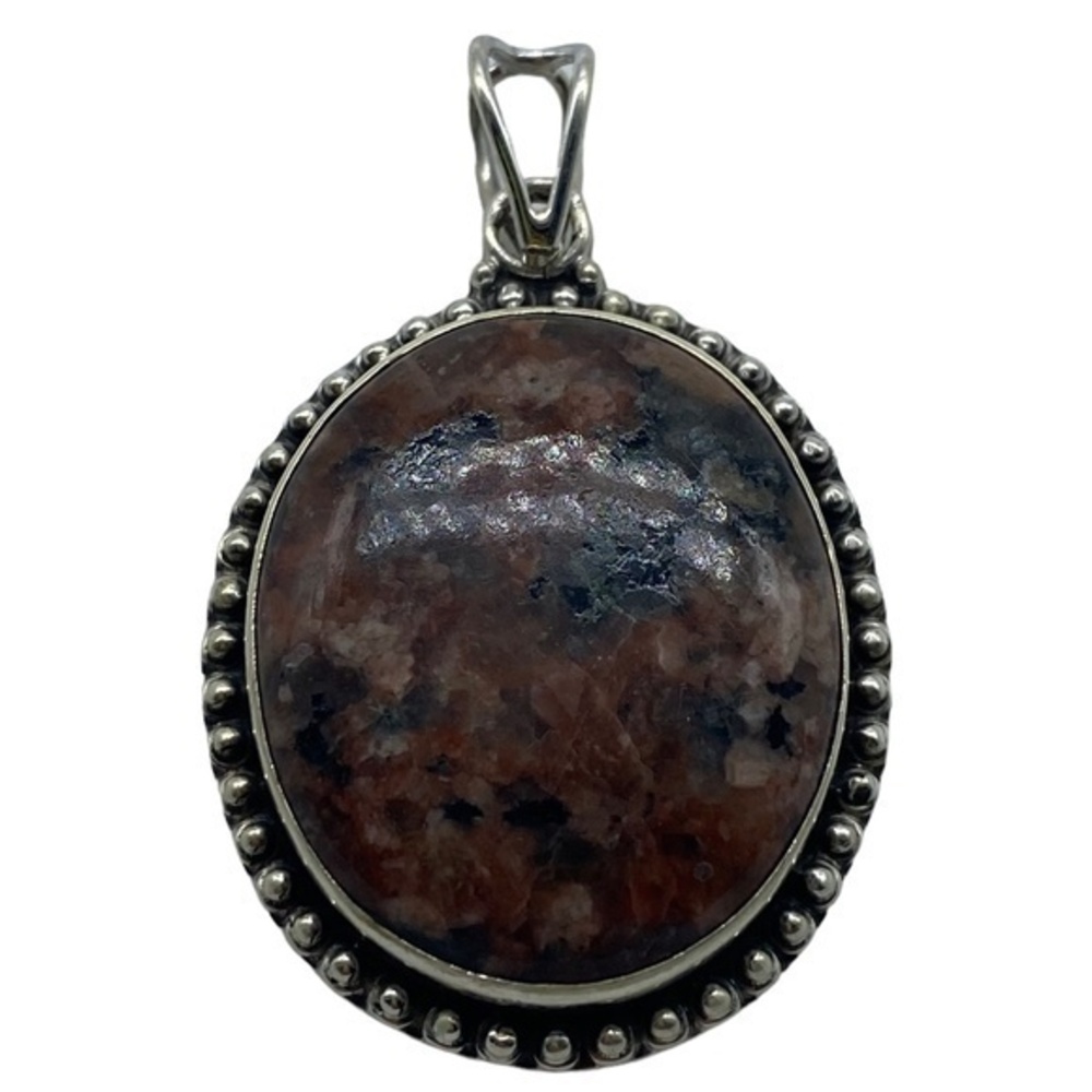 Gila Jasper Gemstone Sterling Silver 925 Pendant 1.9in